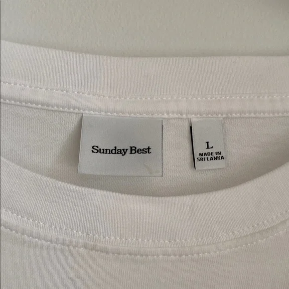 ARITZIA Sunday Best White Graphic Tee Size L | Fairy 🧚 | “Leaf me alone” 🍃 - Picture 4 of 7